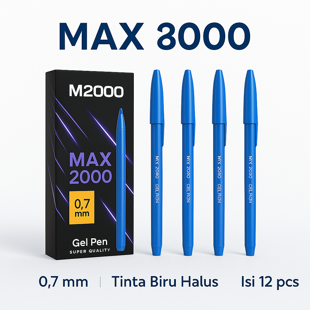 

Pulpen M2000 Hitam Needle Tip Isi 12 Pcs / Pena MX2000