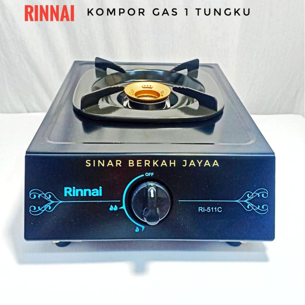RINNAI Kompor Gas 1 Tungku Burner Kuningan 511c  Kompor Gas 1 Tungku Teflon
