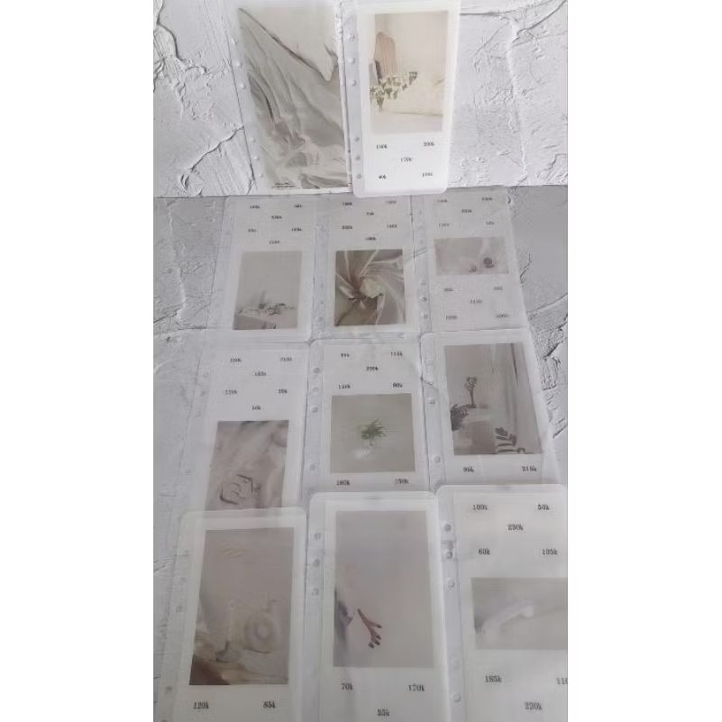 

WHITE AESTHETIC - cash envelope matte laminating - glossy laminated - saving challenge - amplop tantangan nabung Korean style