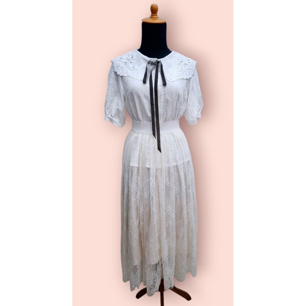 Set Atasan Katbol dan Rok Brukat Santili Brand From Axes Femme Ori 100%