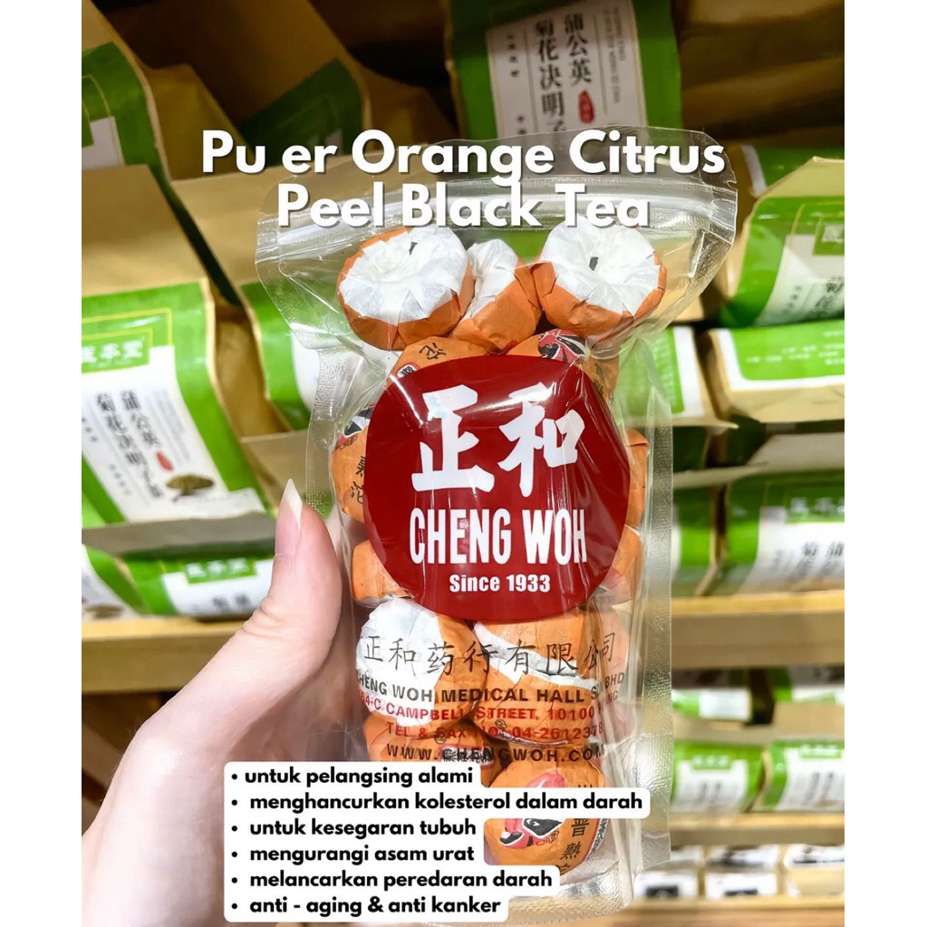 

[PRE ORDER READY 11 JUNI] Original Cheng Woh Orange Citrus Pu Er Penang 140gr Teh Pu Er Orange Citrus Peel Black Tea 20-27 Pieces
