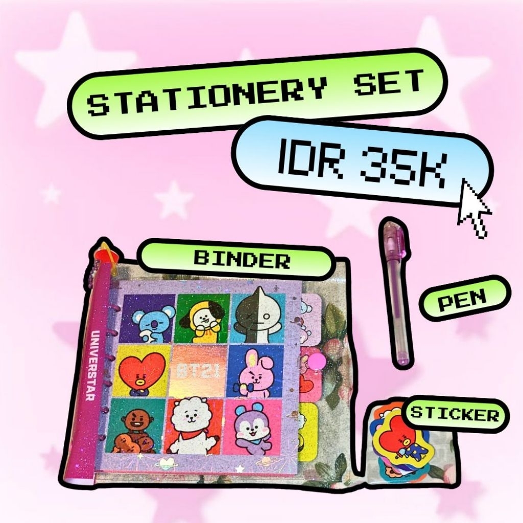 

Stationery Set bt21 original, splitpay only.