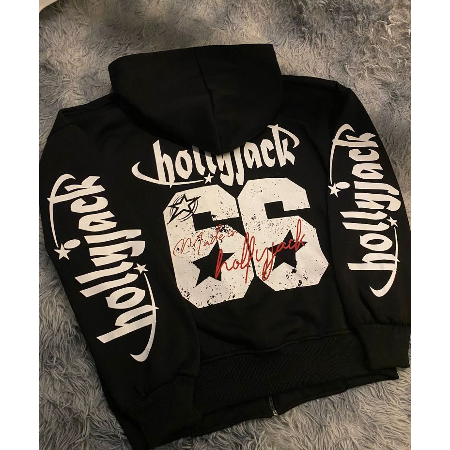 Ziper Boxy Satisfaction Hoodie Zipper Boxy 280GSM Starsy Puff Black