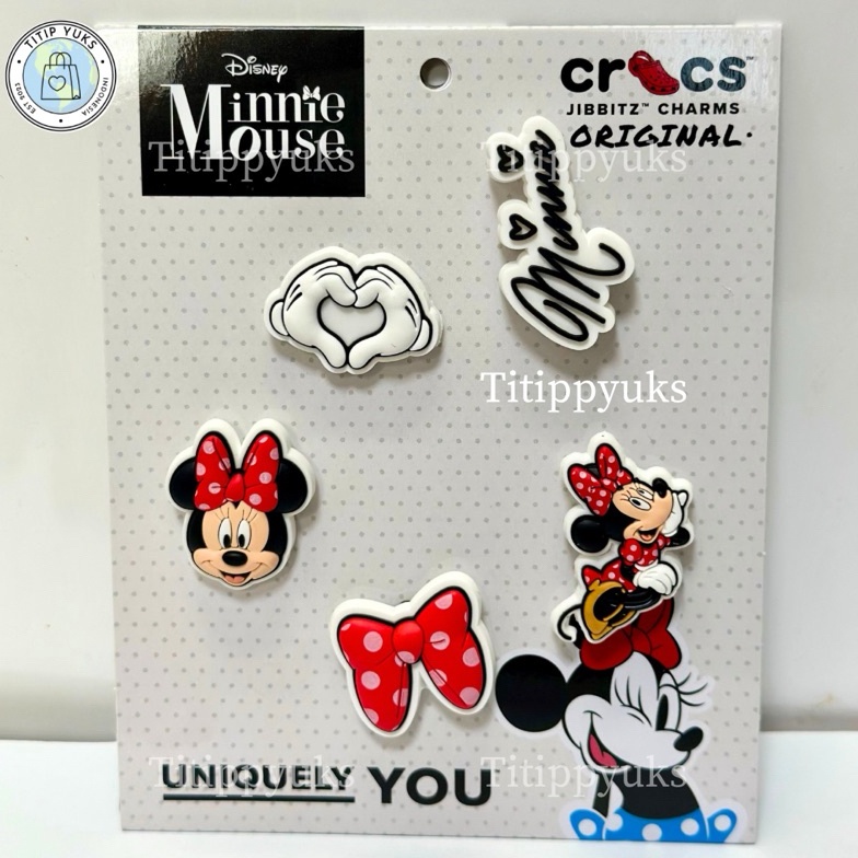 KODE A58C Jibbitz Crocs Original Mickey and Friends Minnie Dress Set Isi 5Pcs