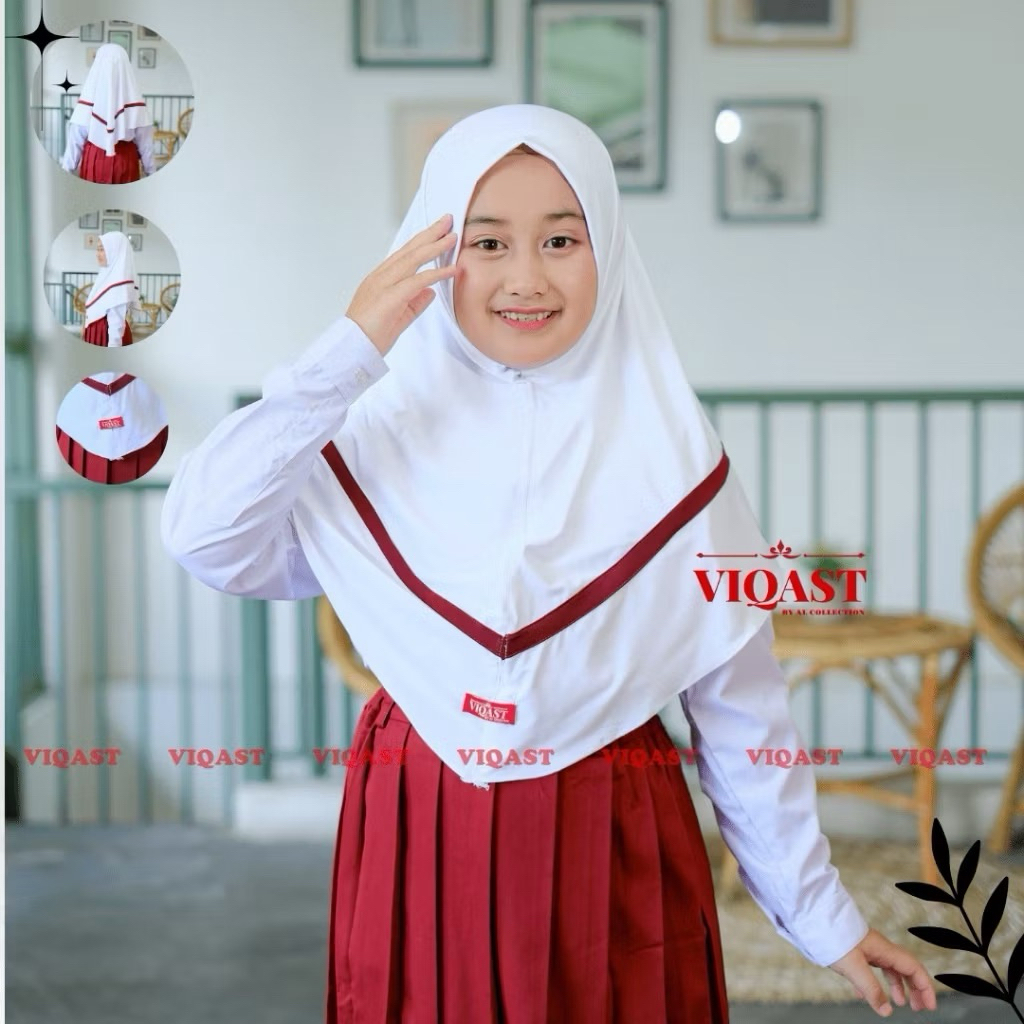 Kerdung Bergo Anak Sekolah AFIFAH 5-10 Tahun Hijab Instan Anak SD jilbab Anak Bergo Sekolah