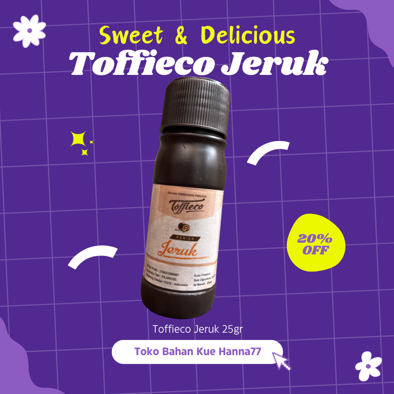

Toffieco Perisa Jeruk 25ml - Essence Rasa Jeruk untuk Kue Minuman 25gr
