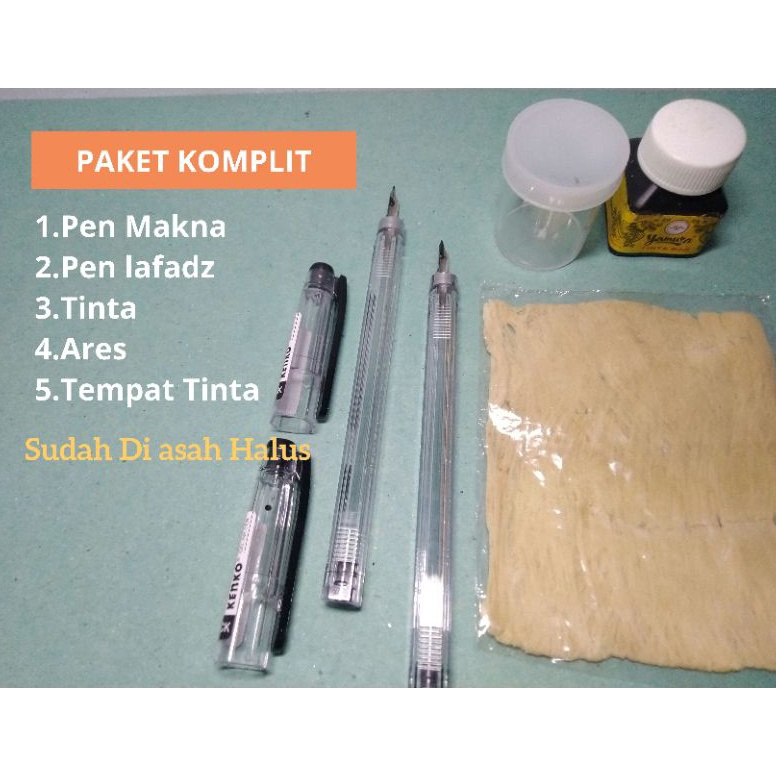 

KODE M27H Paket komplit pen tutul kalam sudah di asah kaligrafi kitab kuning
