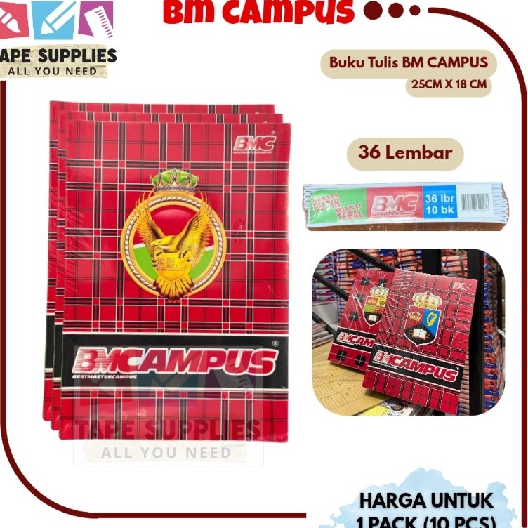 

1 pcs Buku Tulis BMC Kampus 36 Lembar BUKU TULIS MURAH READY COD