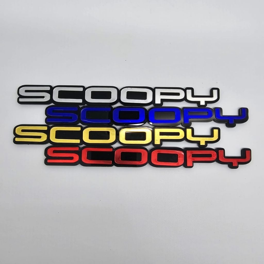Logo Emblem Tulisan Scoopy Akrilik Free Double Tape