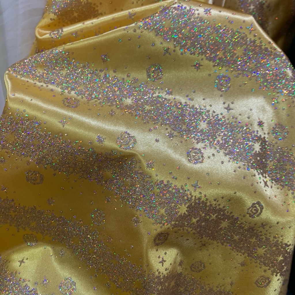 kain bridal cheongsam - kain cheongsam bridal warna kuning - kain cheongsam glitter