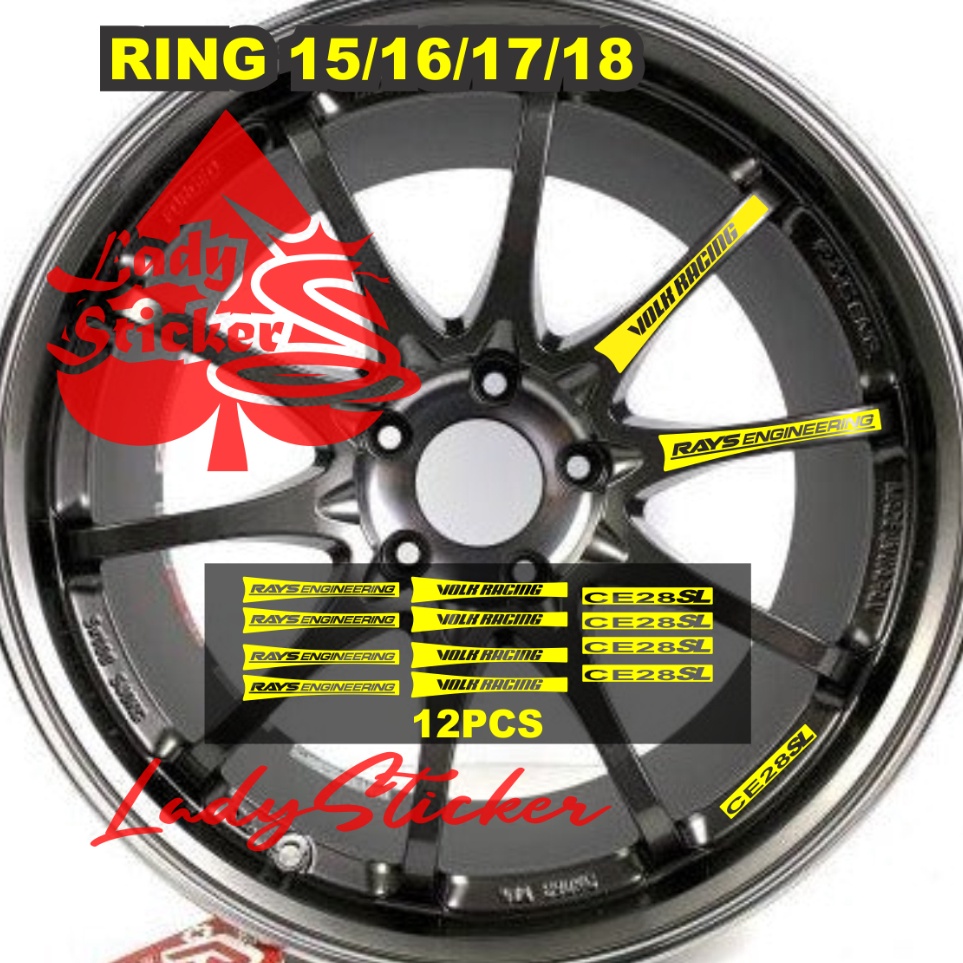 KODE K96T Sticker stiker velk mobil ce28 sl sticker velk mobil volk racing rays enginiring ce28 sl r
