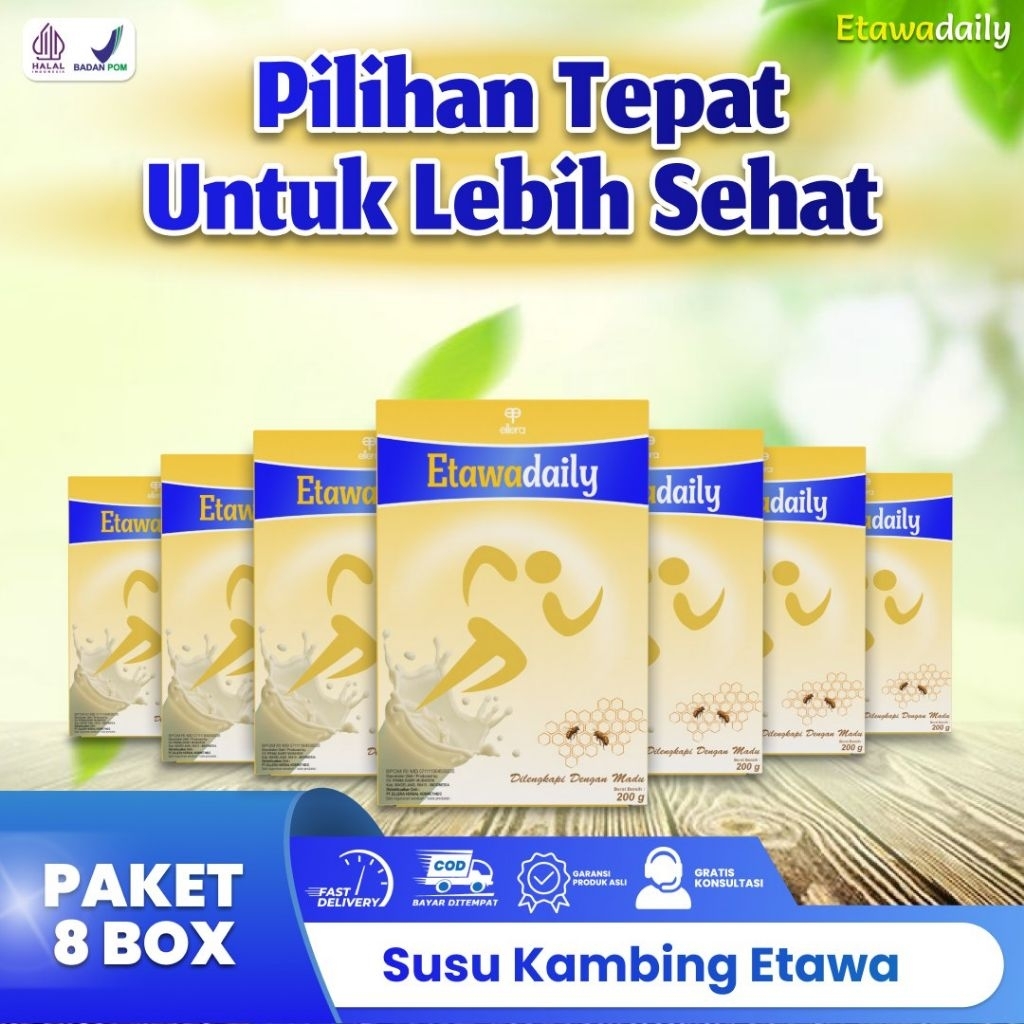 

Paket 8 Box Susu Kambing Etawa Daily 200gr – Redakan Pegal, Nyeri Sendi, Asam Urat & Tingkatkan Kesehatan Tulang