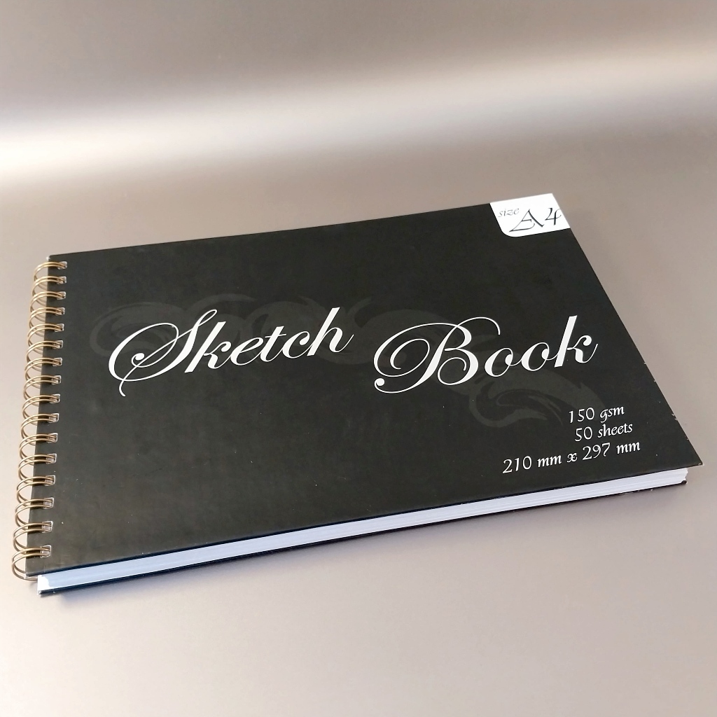 

Sketchbook Black Edition Ukuran A5 /A4 / A3 I 50 Lembar I Hardcover Depan Belakang I 150gsm