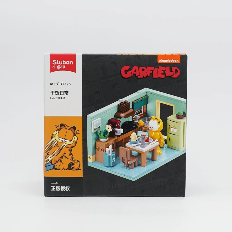 SLUBAN Garfield Blocks Figure - Daily Life of Garfield Cook - Brick Blocks Figure Mainan DIY