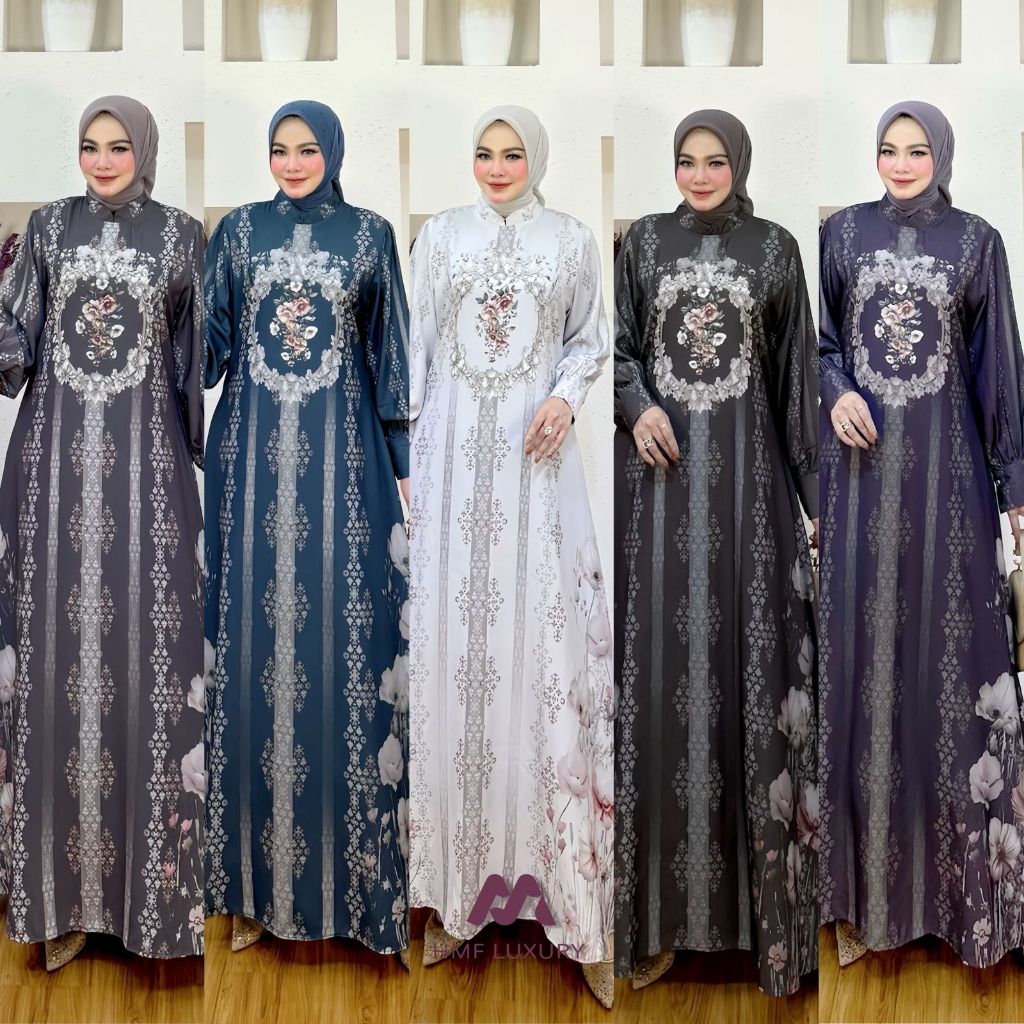HMF Luxury Gamis TERBARU / LISA DRESS HMF Luxury / HMF Luxury Gamis Batik Wanita kekinian