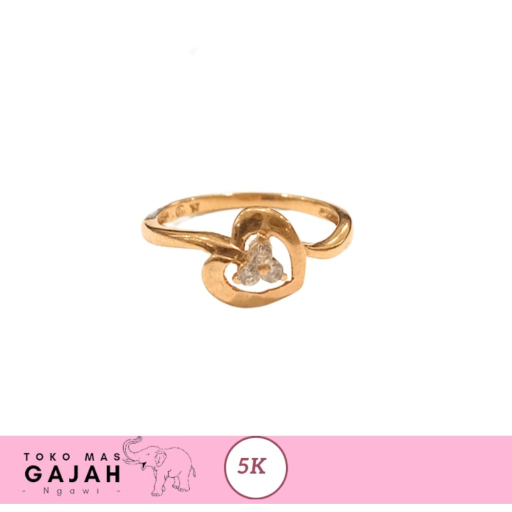 Cincin emas Love Mata Putih simpel & murah