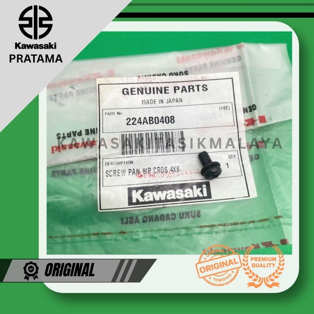 SCREW-PAN-WP-CROS,4X8 Baut 4x8 Original Kawasaki 224AB0408