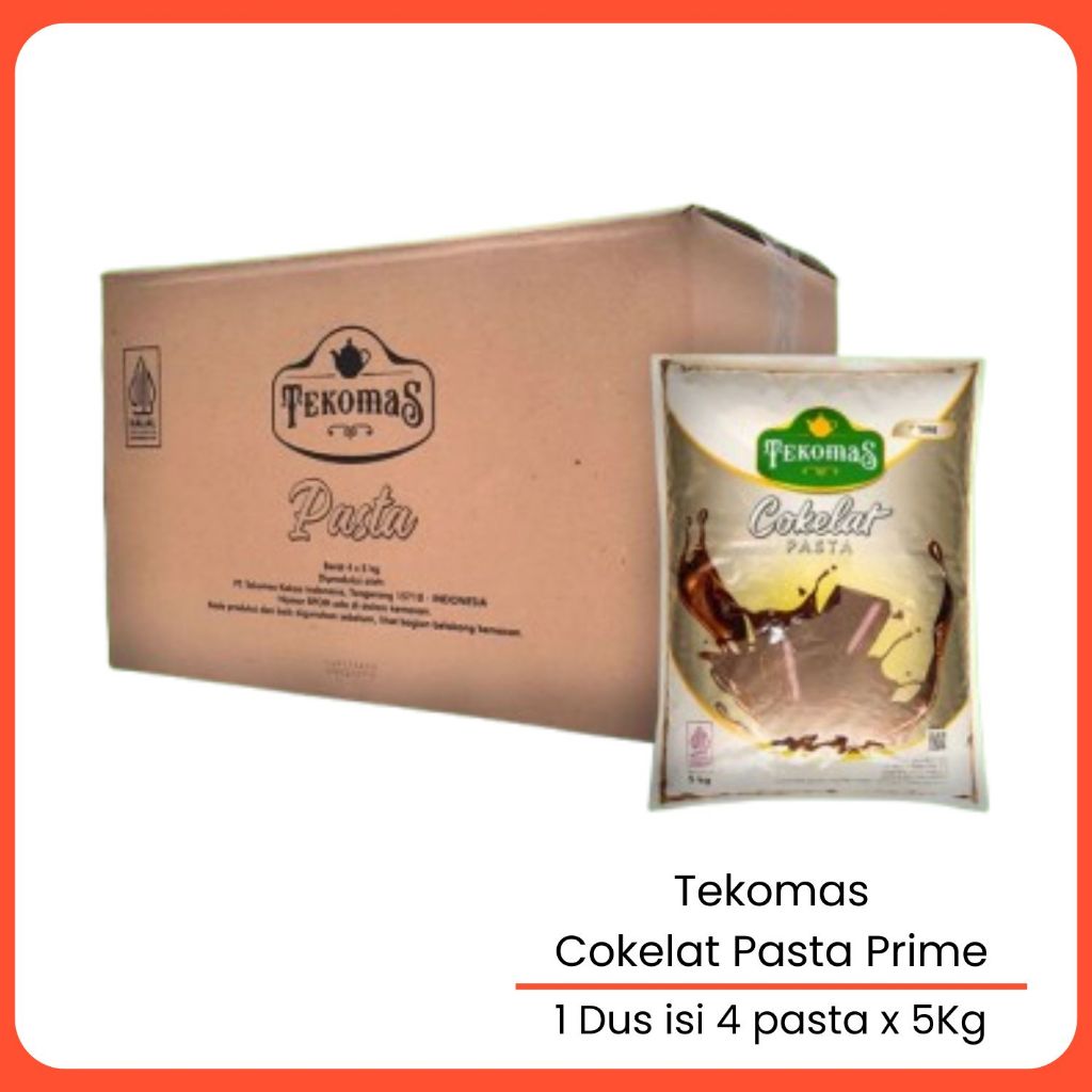 

Tekomas Cokelat Pasta Prime 1 Dus 5Kg x 4 Coklat Isian Topping Filling Roti Siap Pakai Bahan Kue