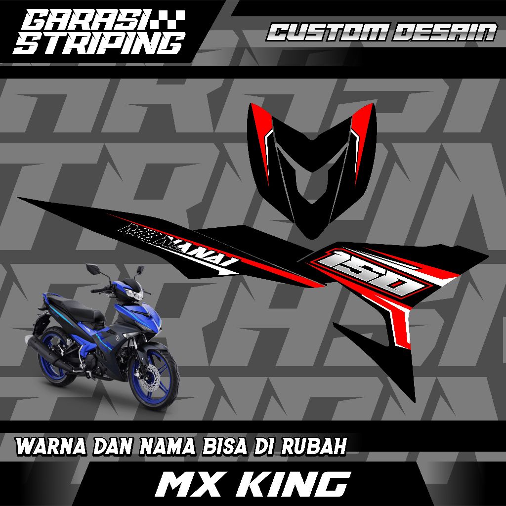 STRIPING CUSTOM VARIASI TRANSPARAN MX KING  STICKER VARIASI MOTIF TERBARU KEREN PINK MAGENTA UNGU