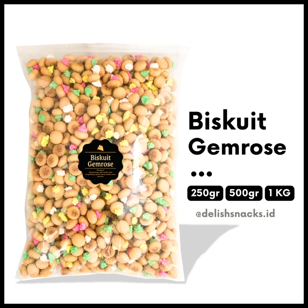 

[DELISH SNACKS] Biskuit Gemrose (Grosir) 250gr 500gr 1 KG / Snack Cemilan Camilan Grosiran Kiloan