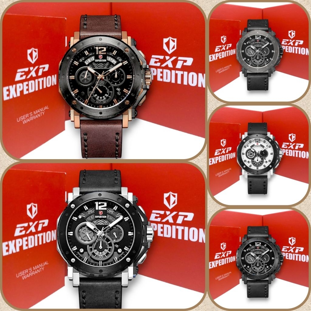 Jam Tangan Pria Expedition 6402 BC E6402 EXP 6402 Tali Kulit