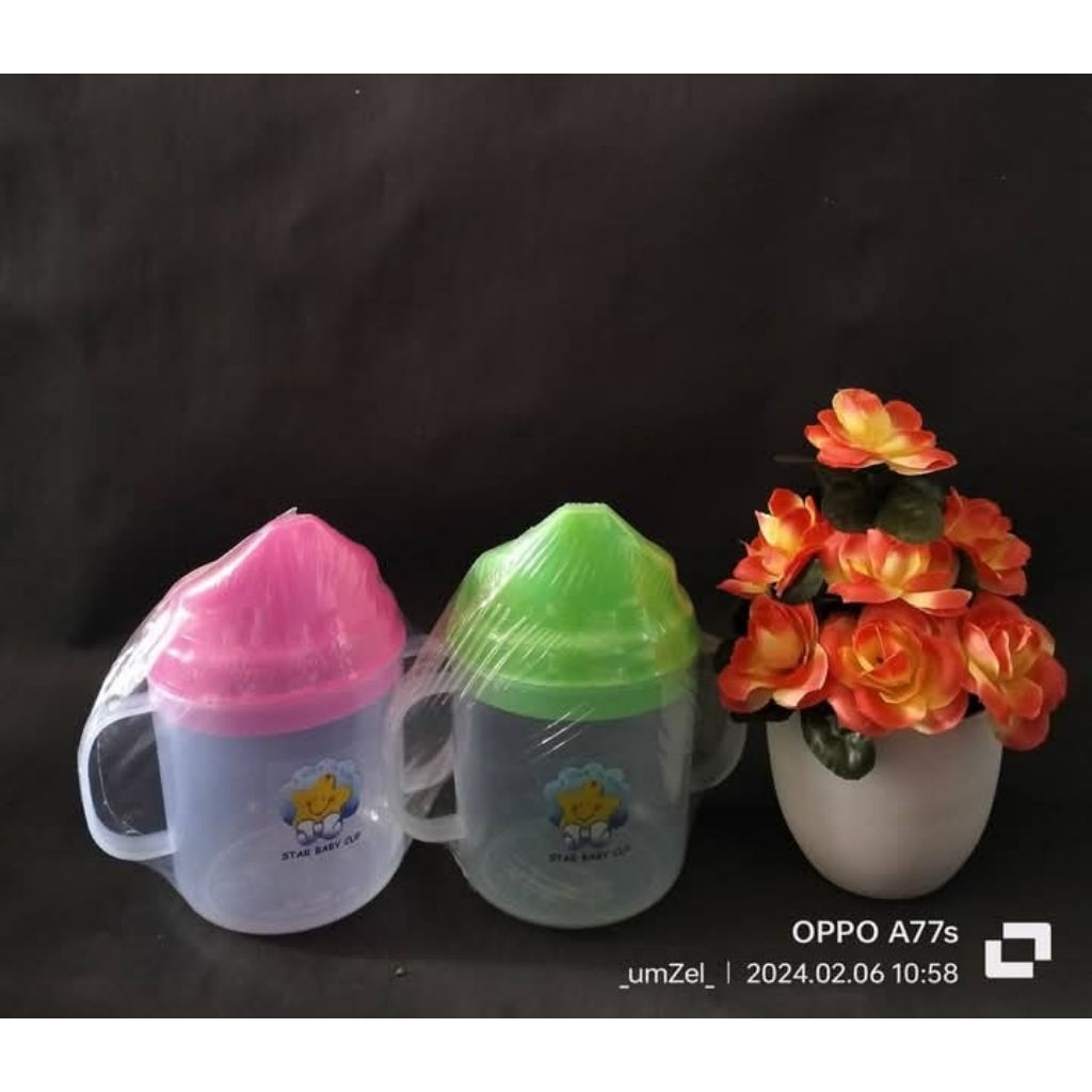 gelas dot , gelas gagang anak