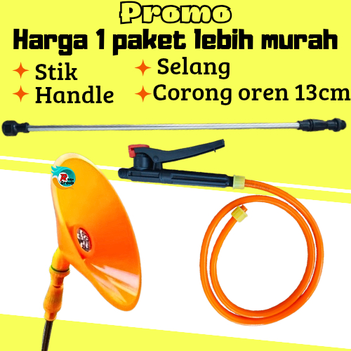 SET KOMPLIT Stik + Handle + Selang + SPRAYER NOZZLE CORONG OREN 13CM Sprayer Elektrik Stik Sprayer S