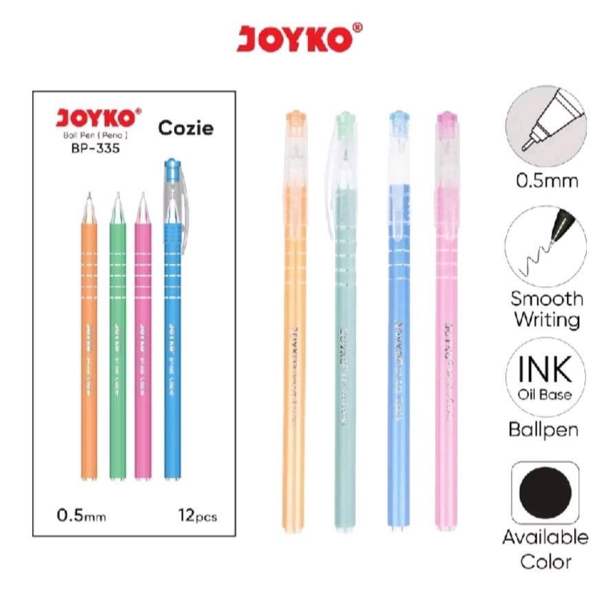 

Pulpen Pena JOYKO BP-335 COZIE 0.5 mm 1 PACK isi 12 pcs / Ballpen Stationery / Pulpen Joyko 1 Pack