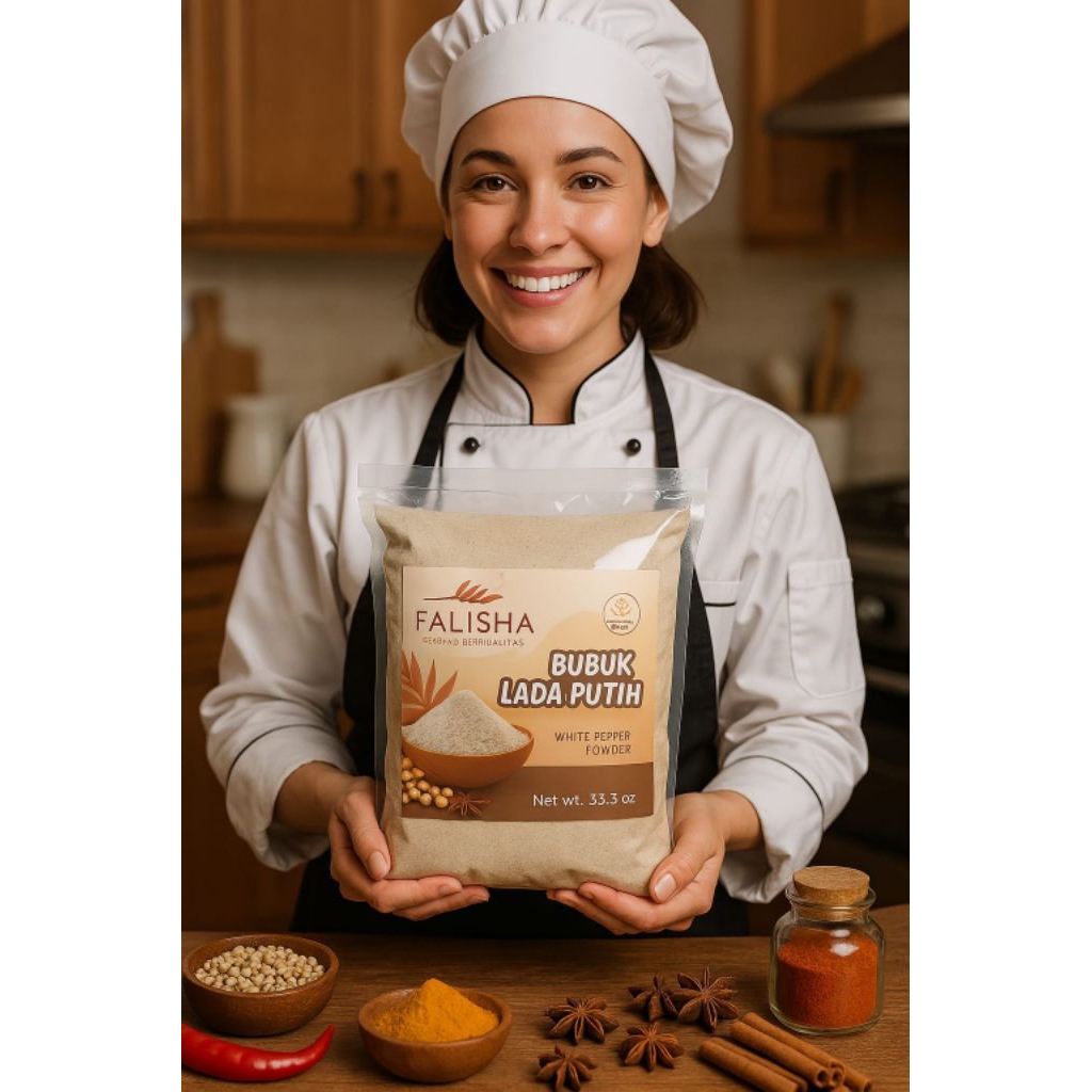 

Lada Putih Bubuk 1Kg / Pure White Pepper Powder 1kg / Aneka Bumbu Rempah Bubuk/Masak / Spices / M...