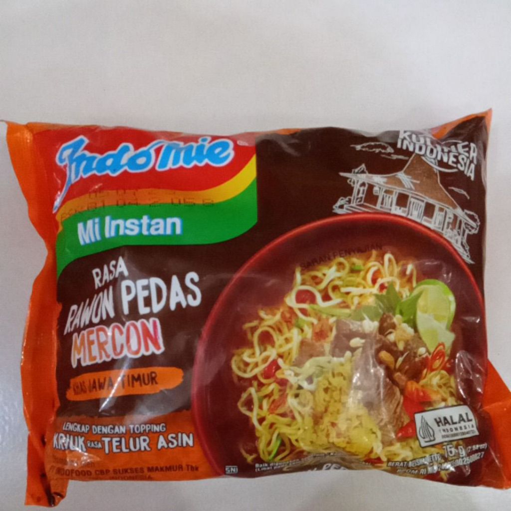 

Indomie Mi Instan Rasa Rawon Pedas 75gr
