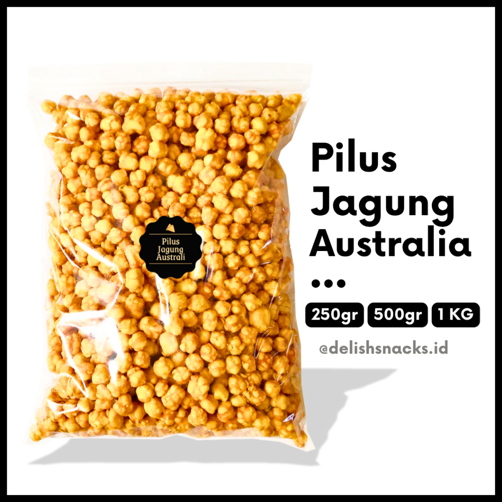 

[DELISH SNACKS] PIlus Jagung Australia (Grosir) 250gr 500gr 1 KG / Snack Cemilan Grosiran Kiloan