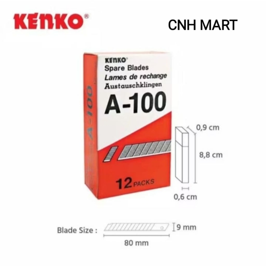 

(60)PCS Isi Cutter KENKO Kecil A - 100 - Refill Pisau Cutter KENKO Kecil 5 x 12 Pak = 60PCS - Asli - Original