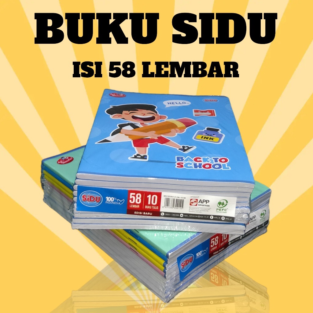 

SIDU Sinar Dunia Buku Tulis 38 Lembar 58 dan big boss 42 lembar sidu per pak