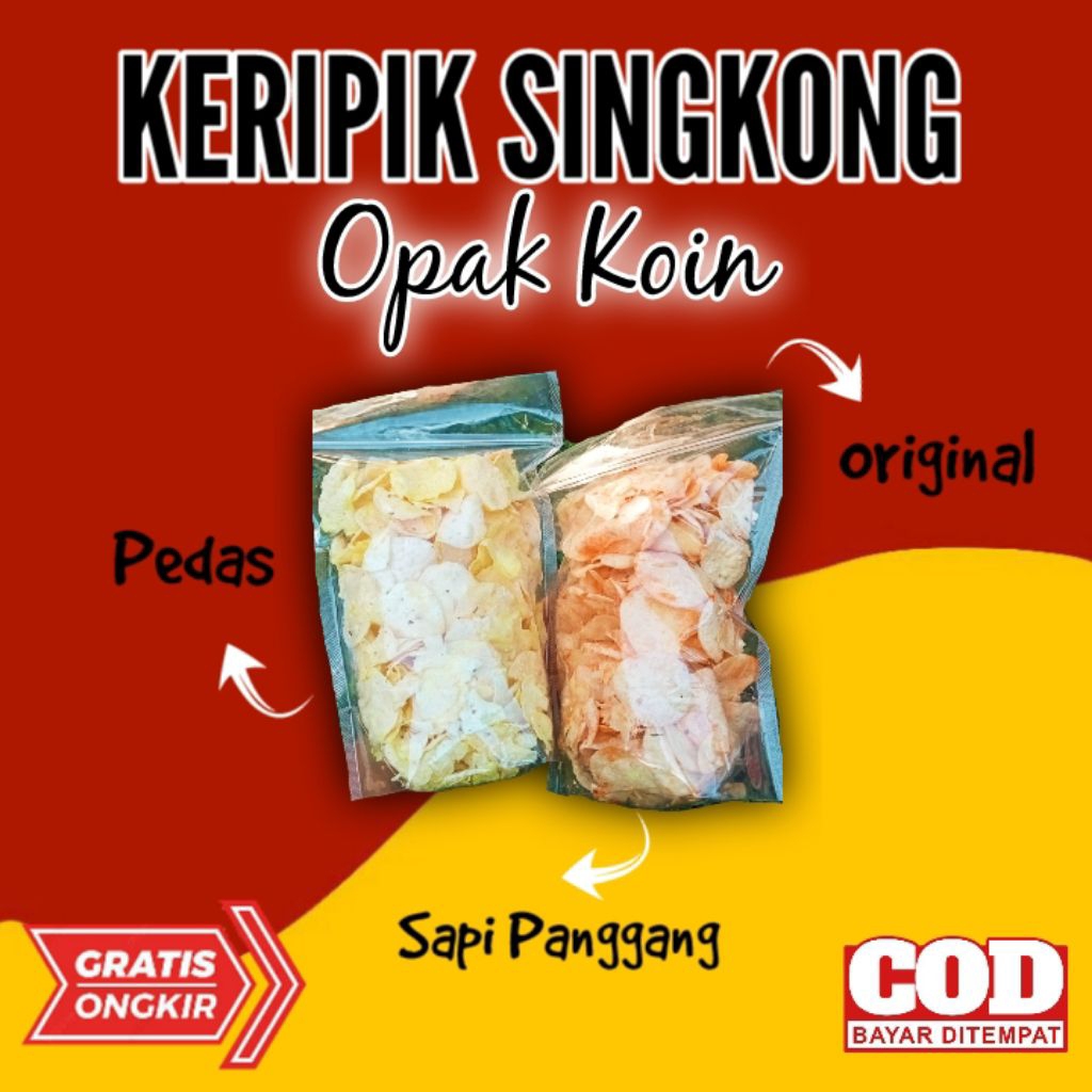 

Keripik Singkong / Keripik Tipis Gurih / Opak Rasa / Opak Koin