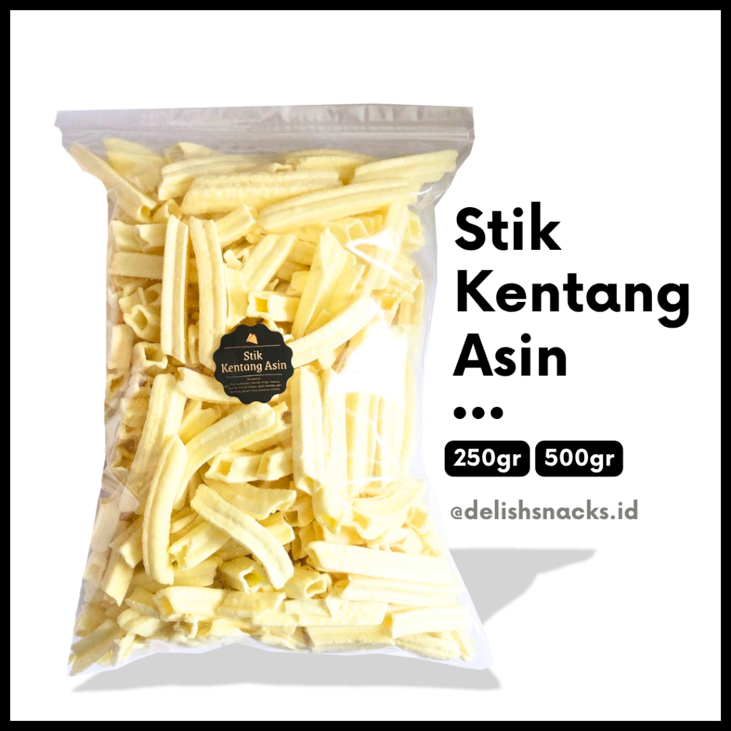 

[DELISH SNACKS] Stik Kentang Asin (Grosir) 250gr 500gr / Snack Cemilan Kiloan Camilan Asin Gurih