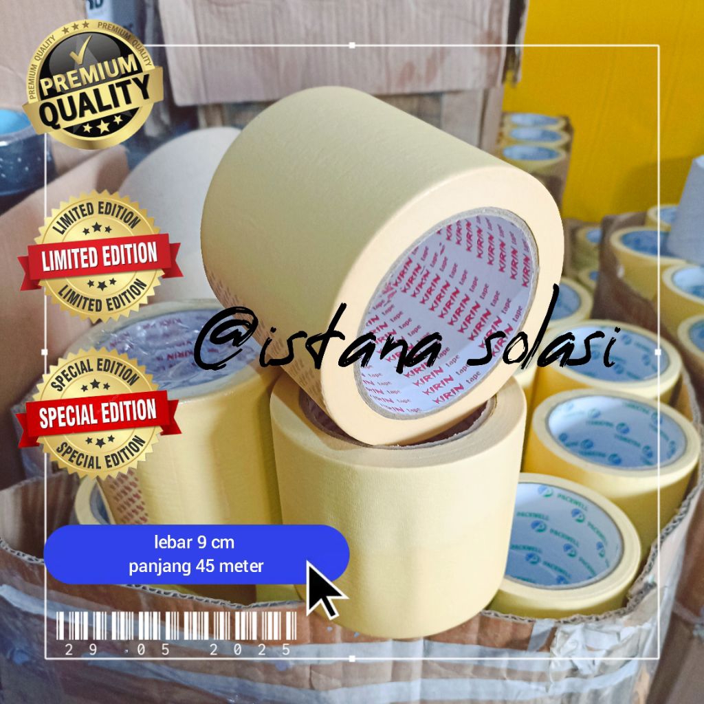 

masking tape solasi kertas lebar 9cm high' temperature