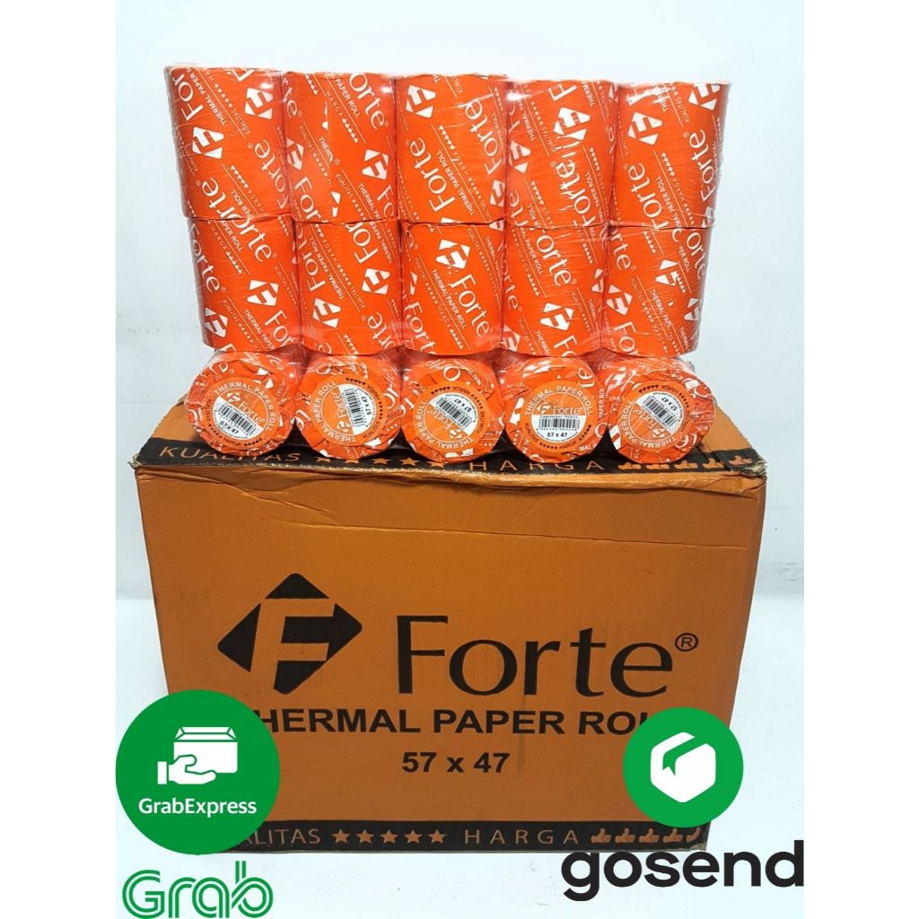 

Harga Grosir (1karton/120 Roll ) Kertas Kasir /Paper Thermal FORTE 57x47 Original KIRIMAN INSTANT