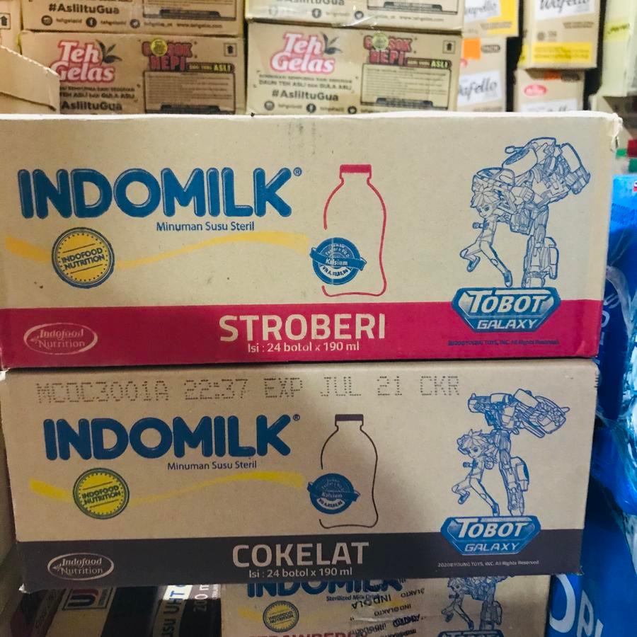 

indomilk botol stroberi per karton isi 24