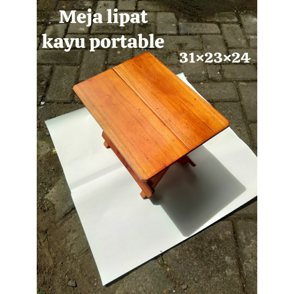 Meja lipat kayu portable/meja lipat anak/meja belajar kayu