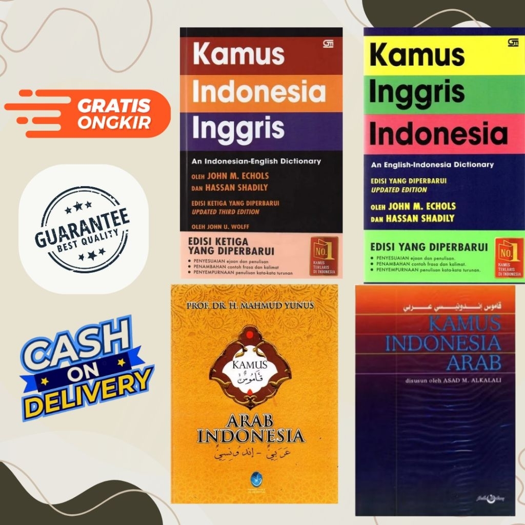 Buku Kamus - Kamus indonesia inggris, inggris indonesia, arab indonesia, indonesia arab