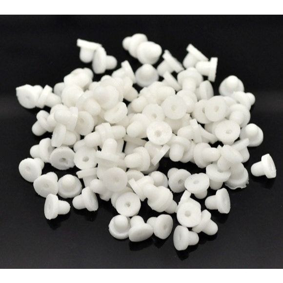 PANTAT ANTING PLASTIK DOF PUTIH / TUTUP GIWANG ANTING/PANTAT ANTING BAHAN KARET