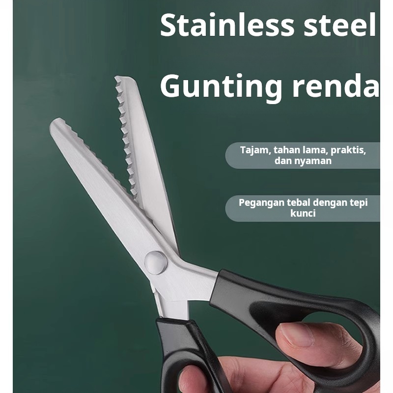 

Gunting renda, gunting tepi kunci, gunting jahit tanpa jahitan, gunting penjahit, gunting gelombang segitiga, gunting kain bergigi, gunting tangan baja tahan karat