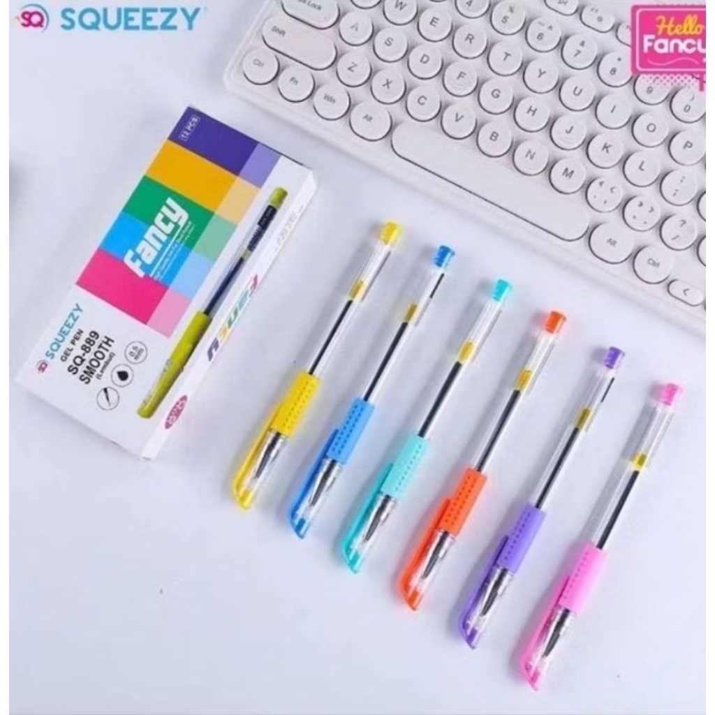 

(12pcs) pulpen gel SQUEZZY SQ-889/pulpen gel murah