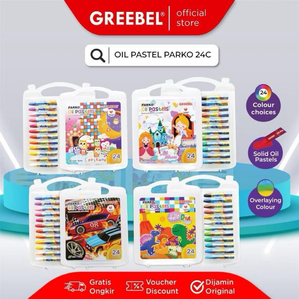 

Crayon 24 Warna Parko / Oil Pastel set 24 Parko Non Toxic