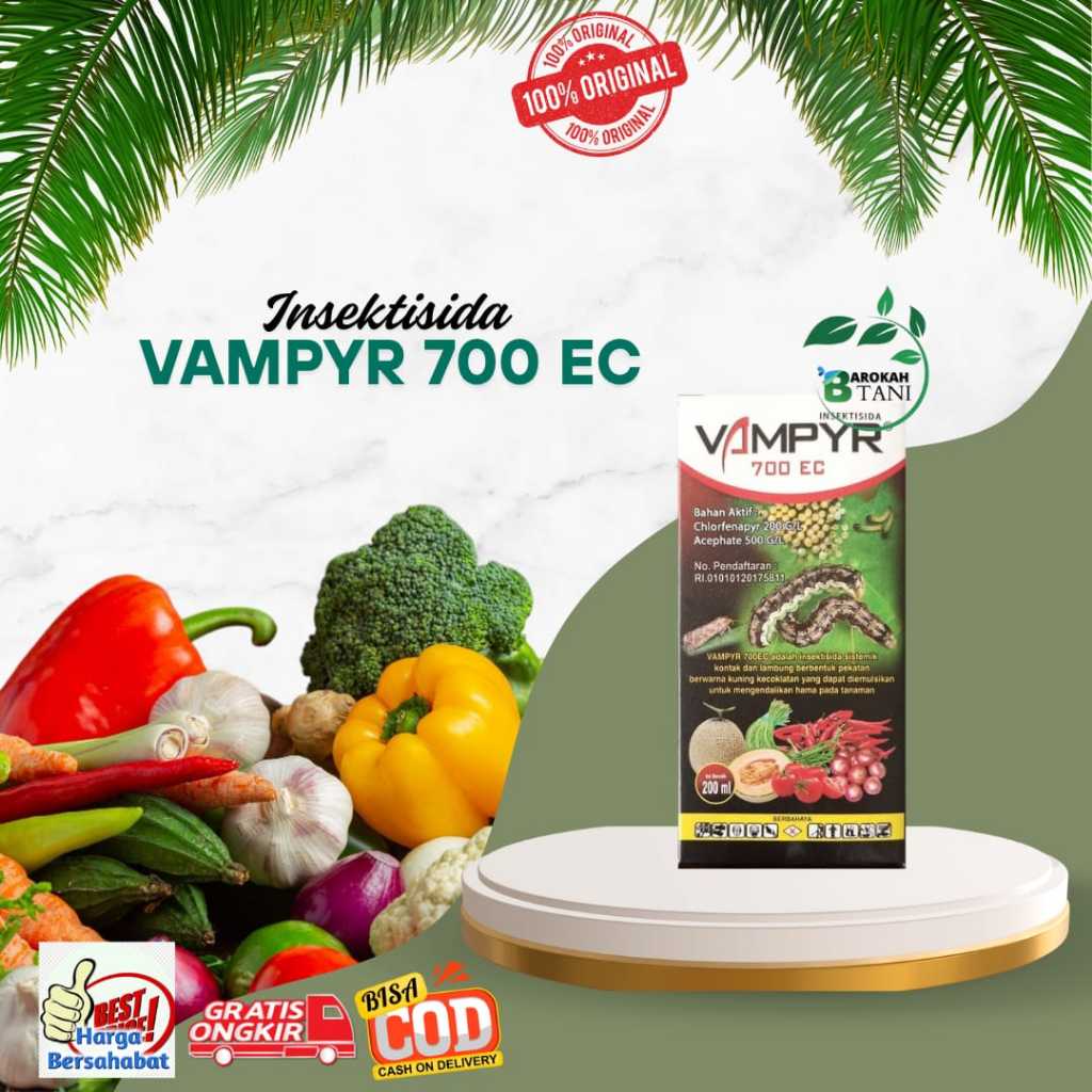 Insektisida VAMPYR 700EC Isi 200ml Bahan Aktif Klorfenapir 200 g/l, Asefat 500 g/l