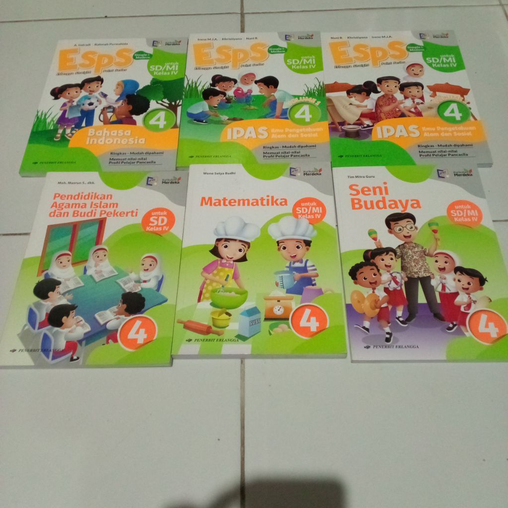 Seni Budaya, Matematika, Pendidikan Agama Islam dan Budi Pekerti,  Esps Bahasa Indonesia, Esps Ipas 