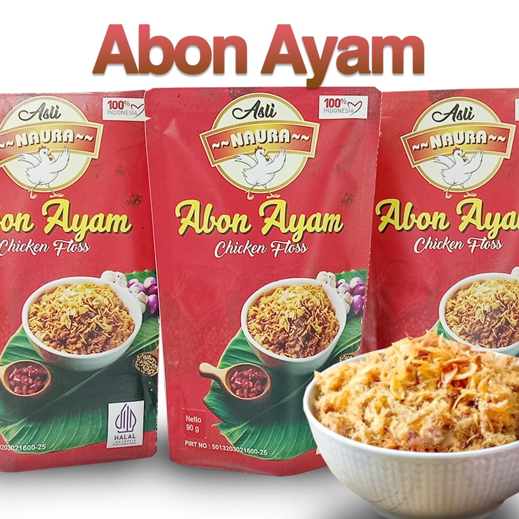 

Abon Ayam Naura 90g | Chicken Floss | Abon Ayam Enak | Abon Ayam Unik | Abon Ayam Murah