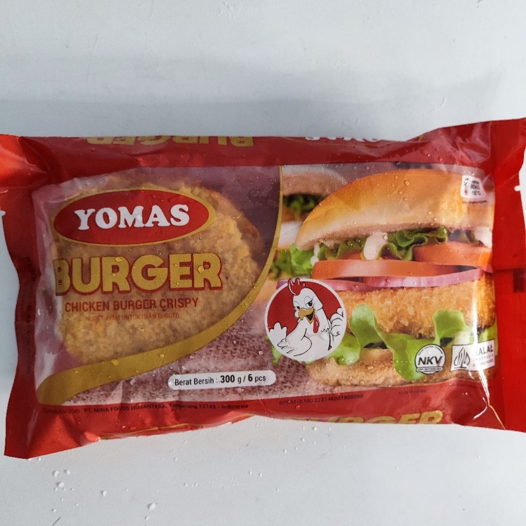 

Yomas Chicken Burger Crispy 300g Isi 6