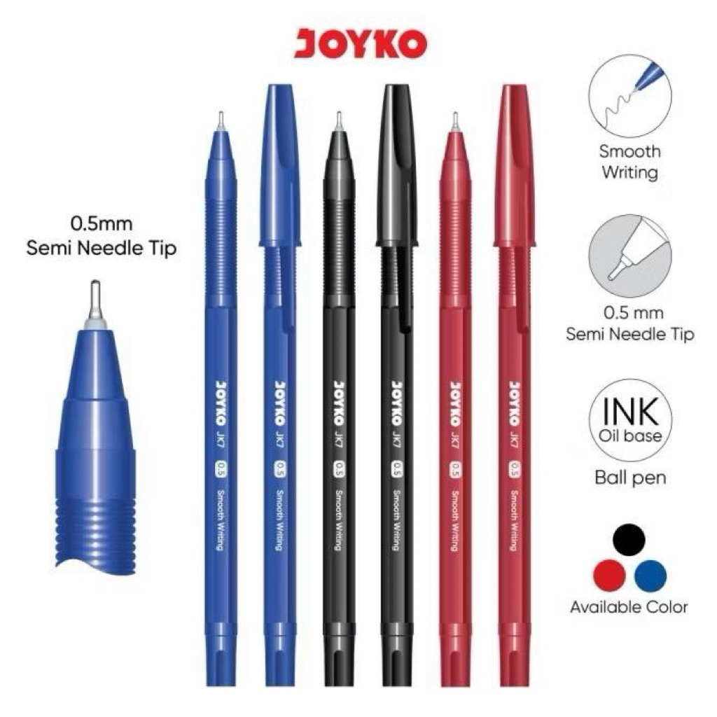 

Pulpen JK 7 Joyko 0,5 mm / Joyko Pen JK 77 (1 Pack Isi 12 Pcs)