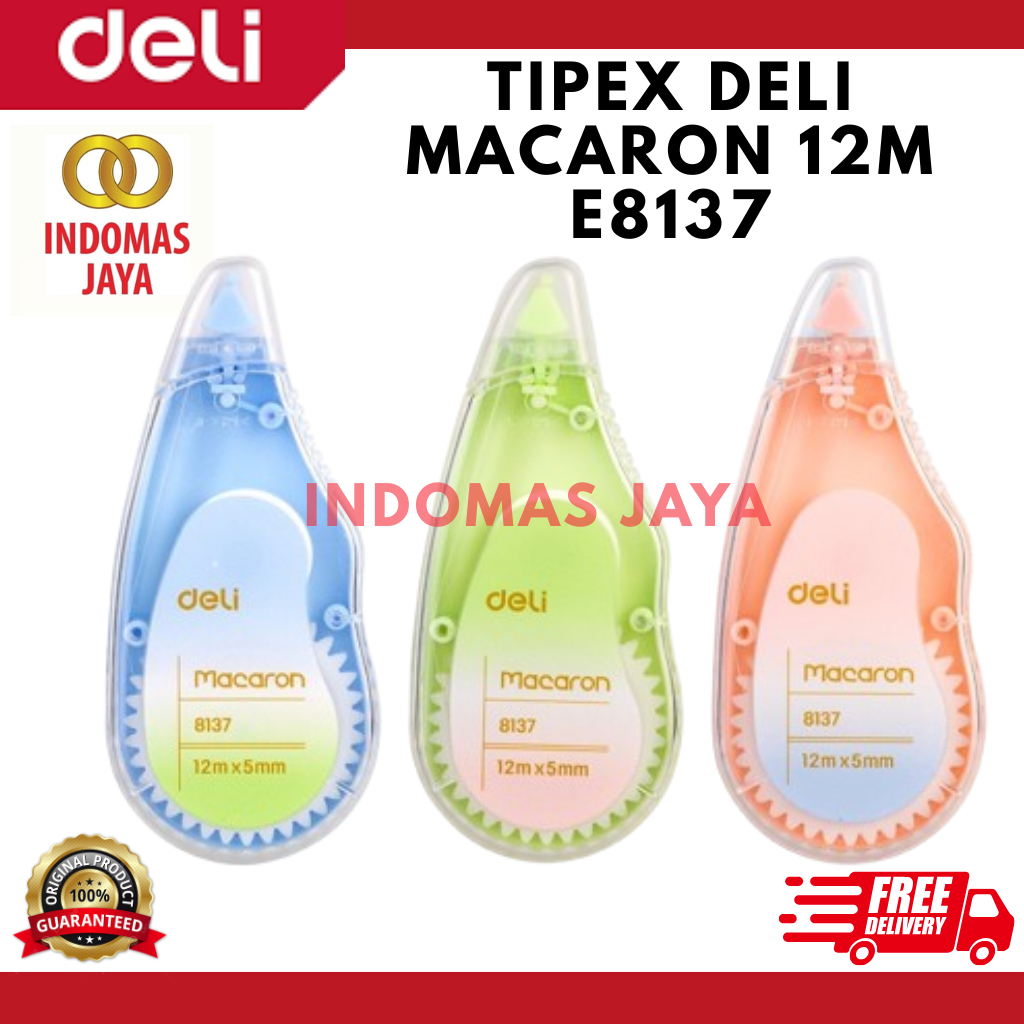 

Deli Tip X- Koreksi Tape 5mm X 12mm cepat kering dan hasil dapat langsung menulis desain unik E8137